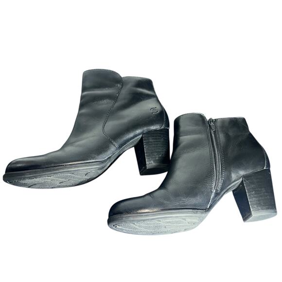 Born alter Black Leather Block Heel Ankle Boots Size 8.5 minimalist comfort - Picture 11 of 11